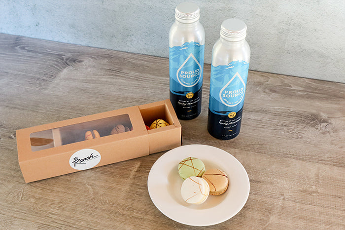 French Macarons and Two Reusable Water Bottles