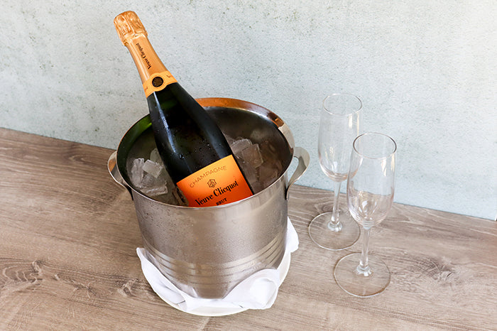 Bottle of Veuve Champagne